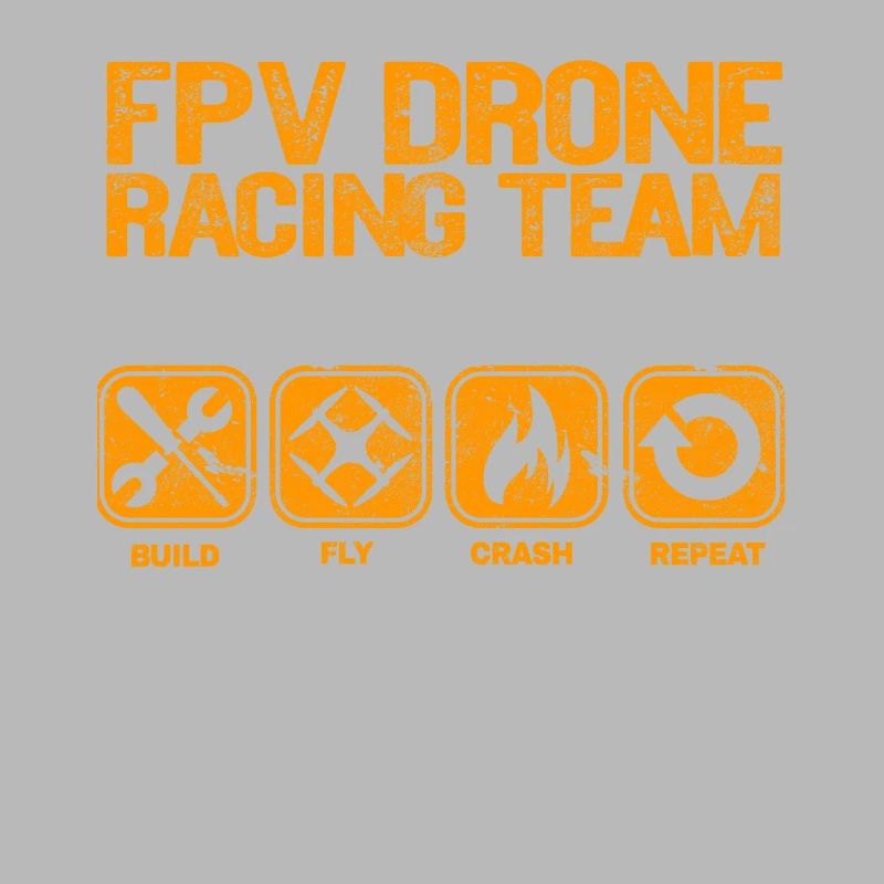 FPV Drone Build Fly Crash Repeat Geschenk Copter