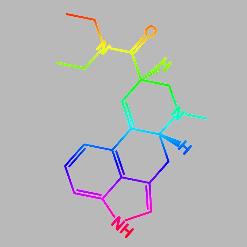 Molécule de formule structurelle LSD A. Hofmann Bicycle Day