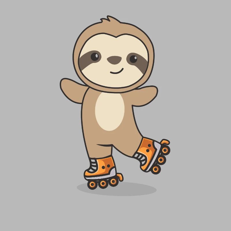 Sloth roller skates funny animals ride roller skate