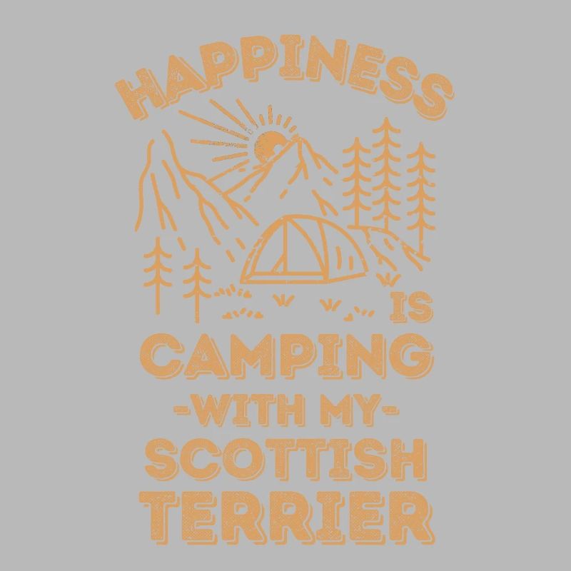 Camping mit schottischem Terrier