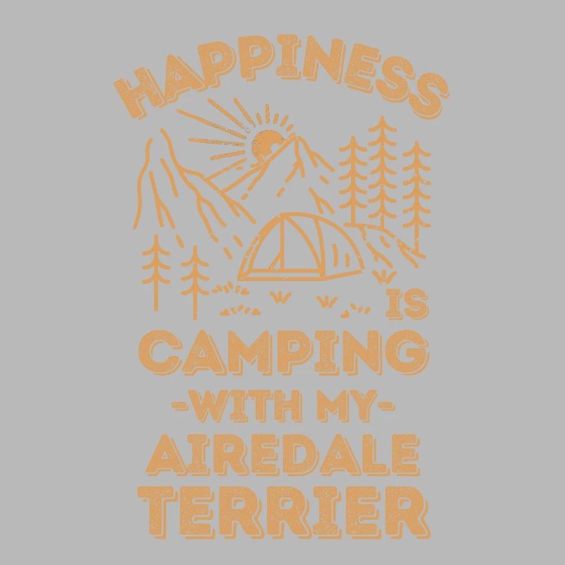 Camping with airedale-terrier