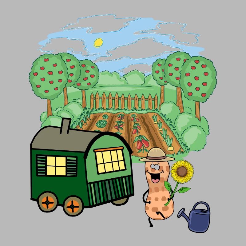 Construction Trailer, Gardener, Peanut, Vegetable, Flowers