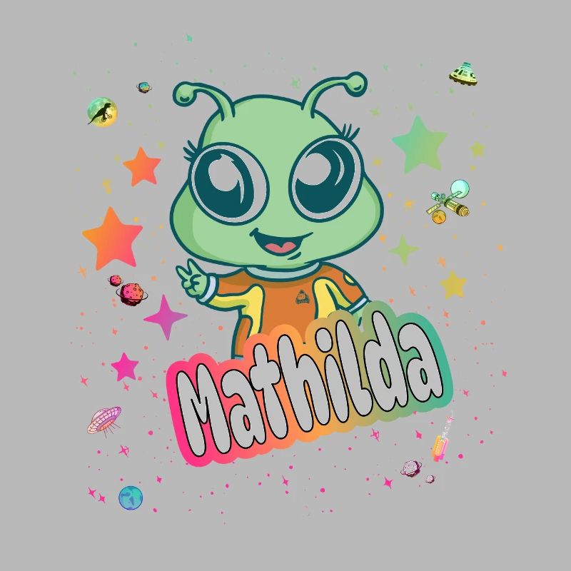 MATHILDA - Beau nom de fille avec extraterrestre mignon