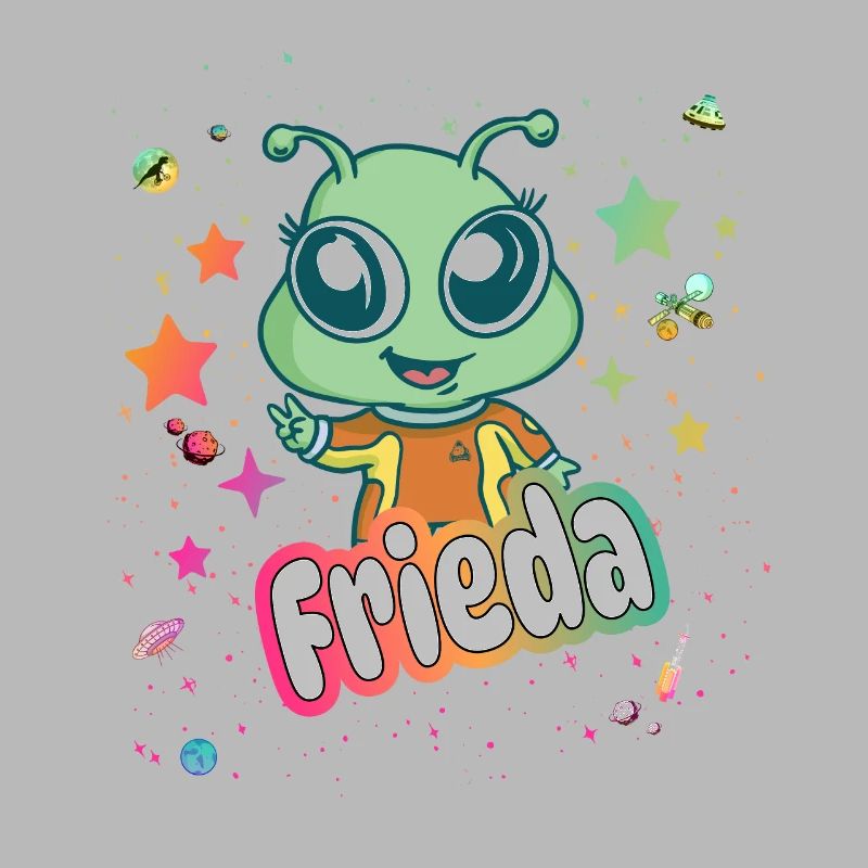 FRIEDA - Schöner Mädchen Name mit süßem Alien