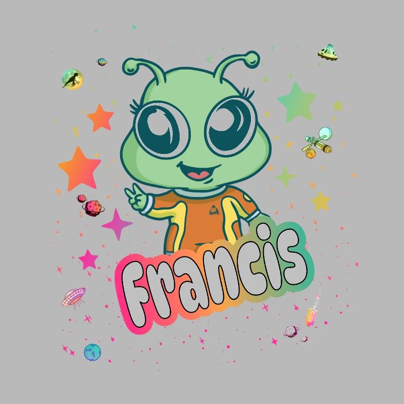 FRANCIS - Beau nom de garçon avec extraterrestre mignon