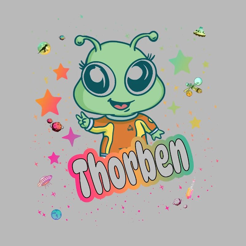THORBEN - Beau nom de garçon avec un extraterrestre mignon