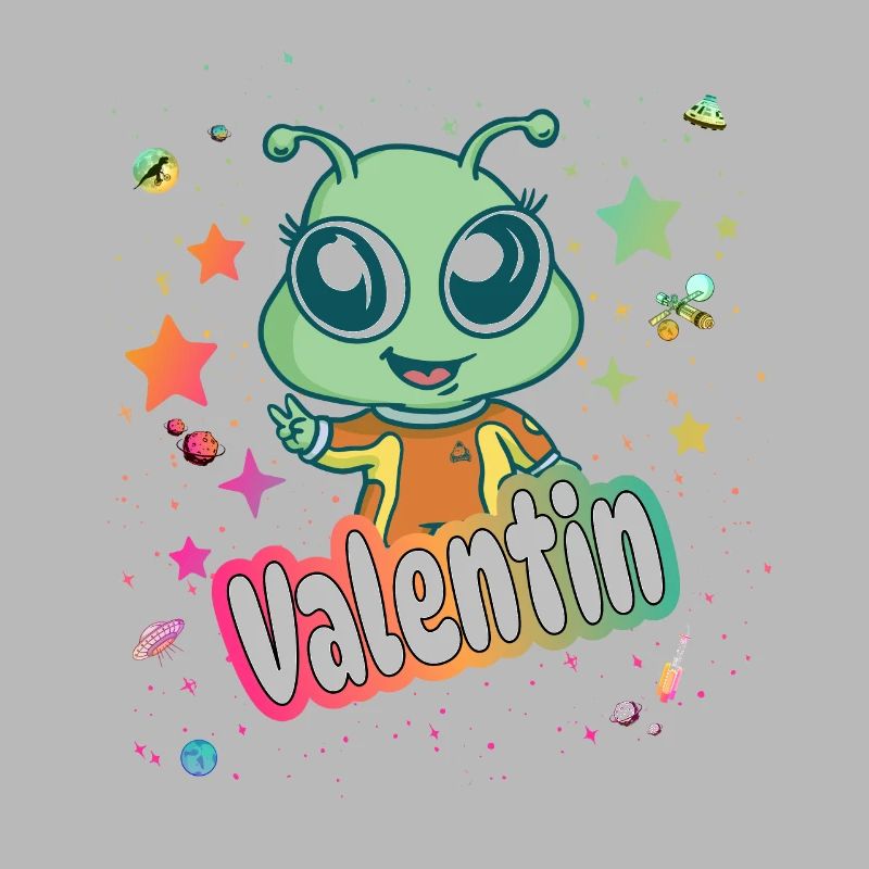 VELENTIN - Beau nom de garçon avec extraterrestre mignon