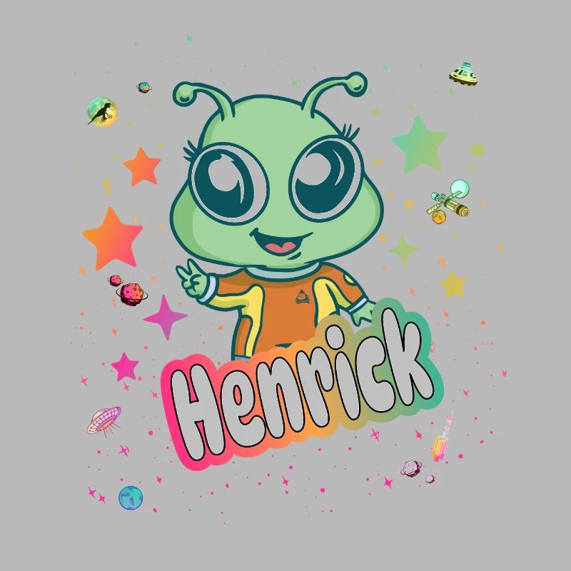 HENRIK - Schöner Junge Name mit süßem Alien