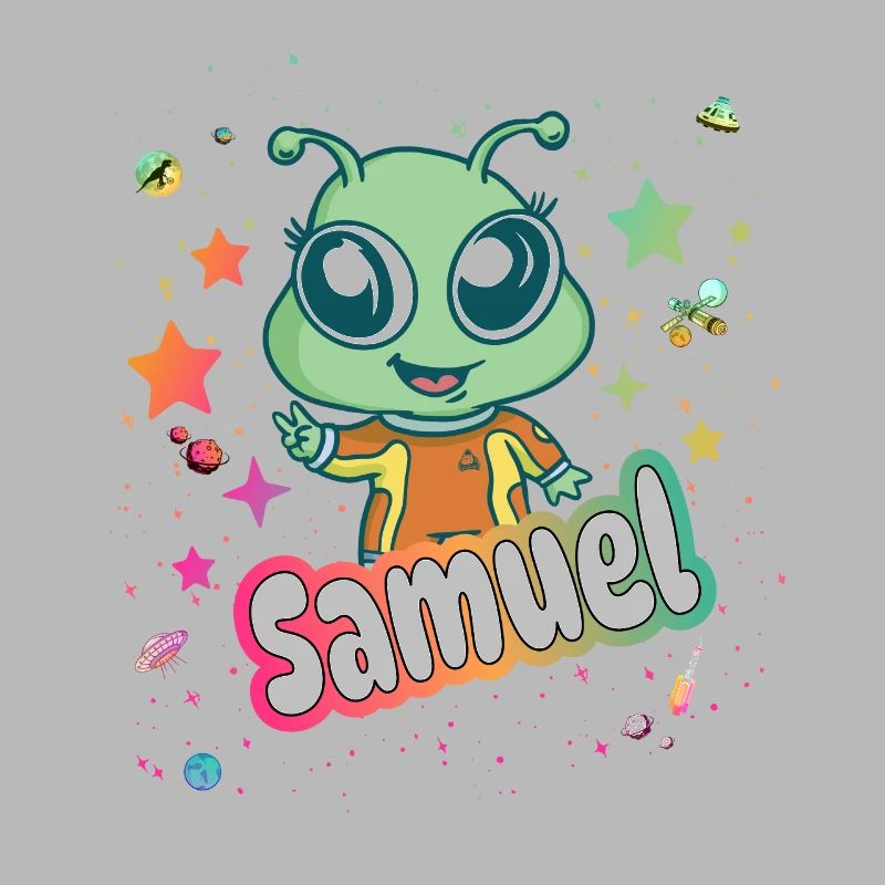 SAMUEL - Schöner Junge Name mit süßem Alien
