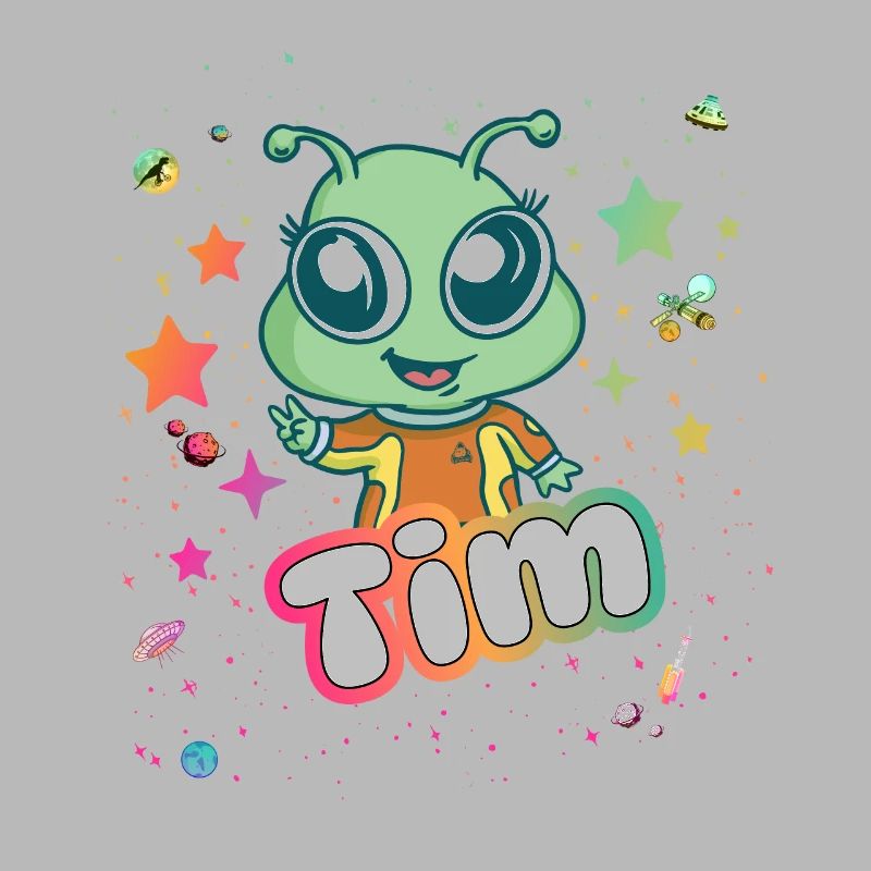 TIM - Beau nom de garçon avec un extraterrestre mignon