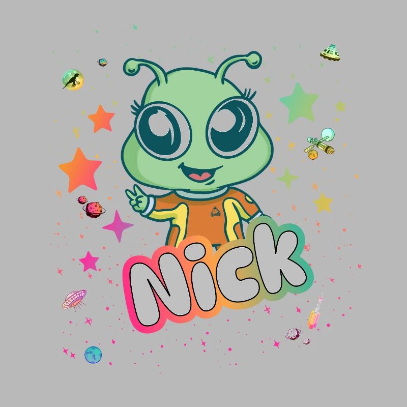 NICK - Beau nom de garçon avec extraterrestre mignon