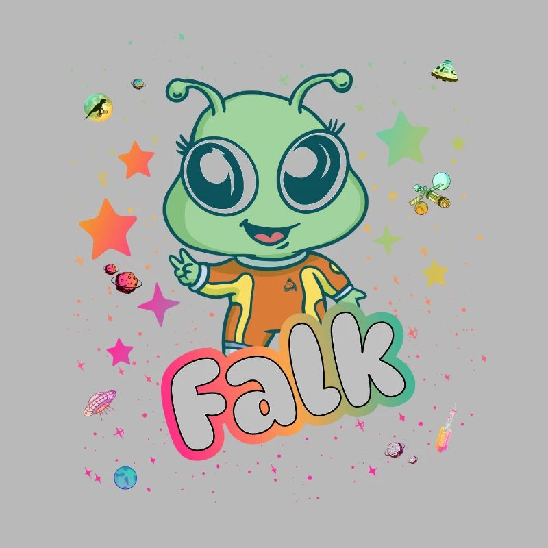 FALK - Schöner Junge Name mit süßem Alien