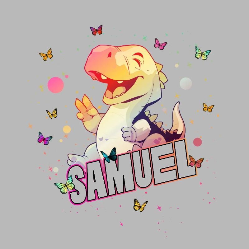 SAMUEL - Schöner Junge Name mit süßem DINO T-REX