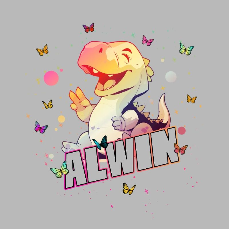 ALWIN - Schöner Junge Name mit süßem DINO T-REX