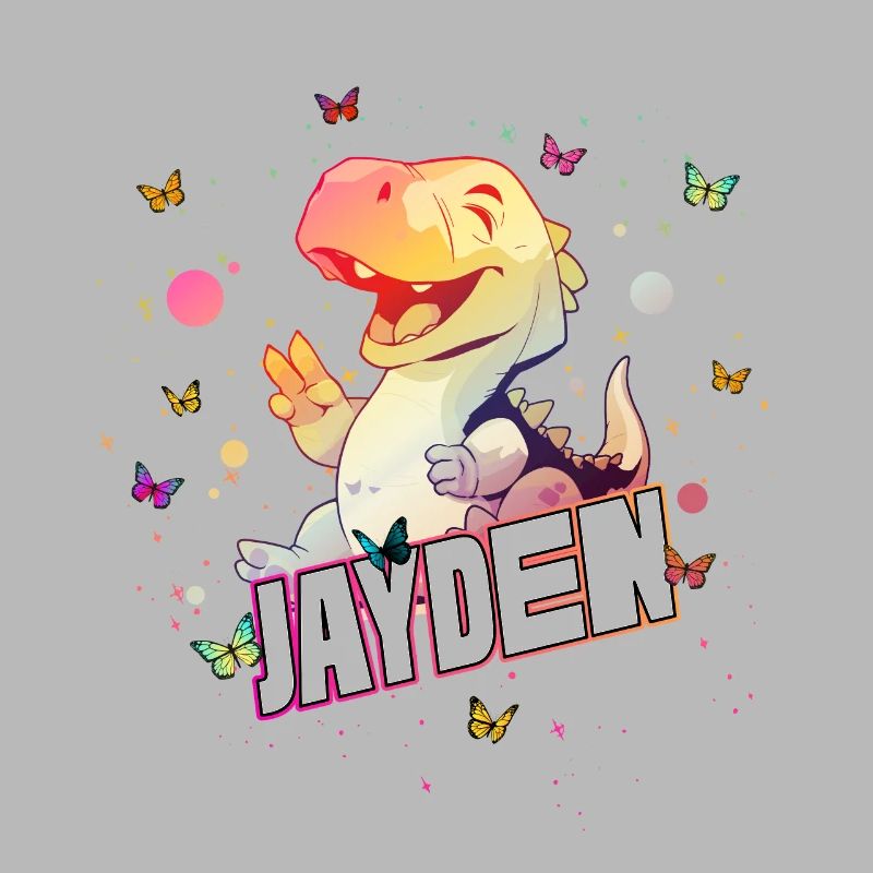 JAYDEN - Beau nom de garçon avec mignon DINO T-REX