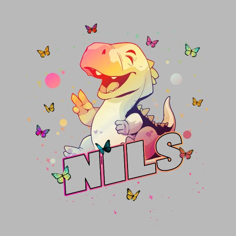 NILS - Schöner Junge Name mit süßem DINO T-REX