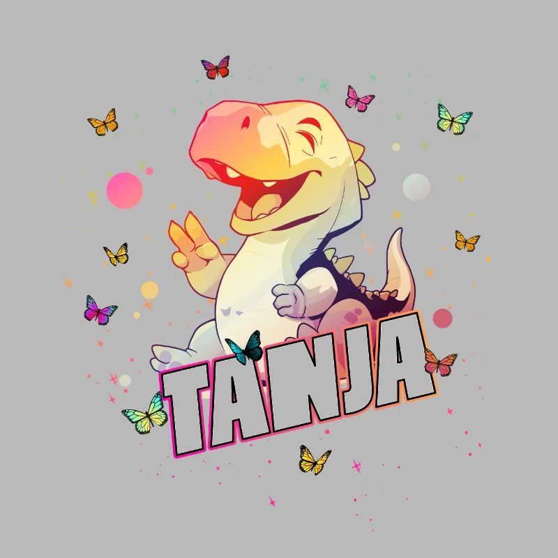 TANJA - Schöner MÄDCHEN Name mit süßem DINO T-REX