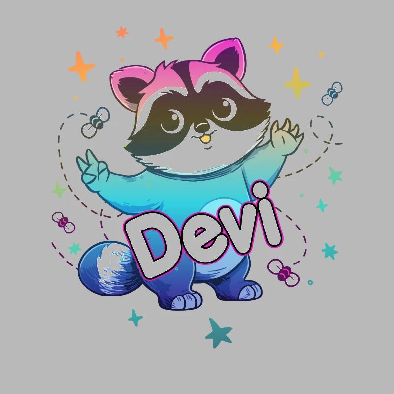 DEVI - Beau nom de garçon avec un raton laveur mignon