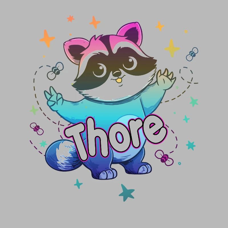 THORE - Beau nom de garçon avec un raton laveur mignon