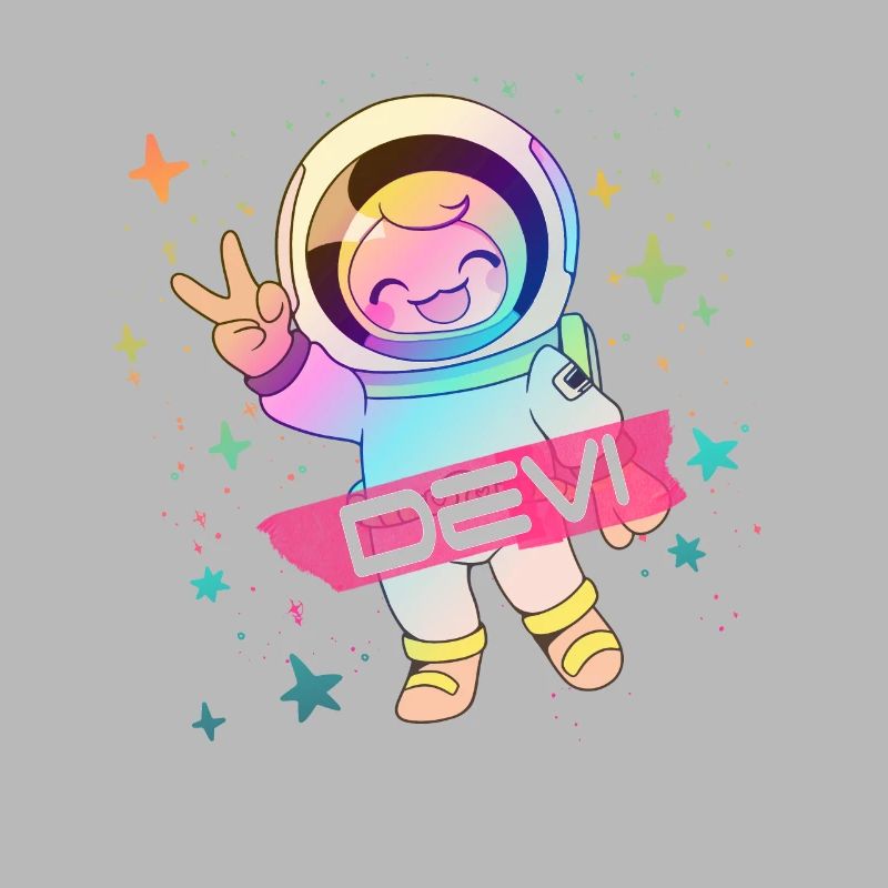 DEVI - Beau nom de garçon avec astronaute mignon