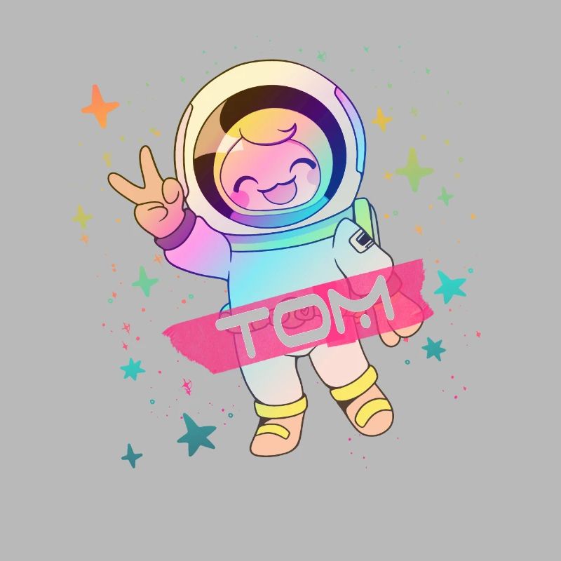 TOM - Beau nom de garçon avec astronaute mignon