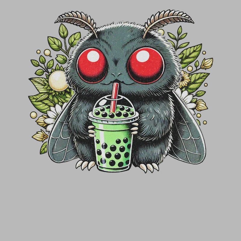 Mothman Drinking Bubble Tea