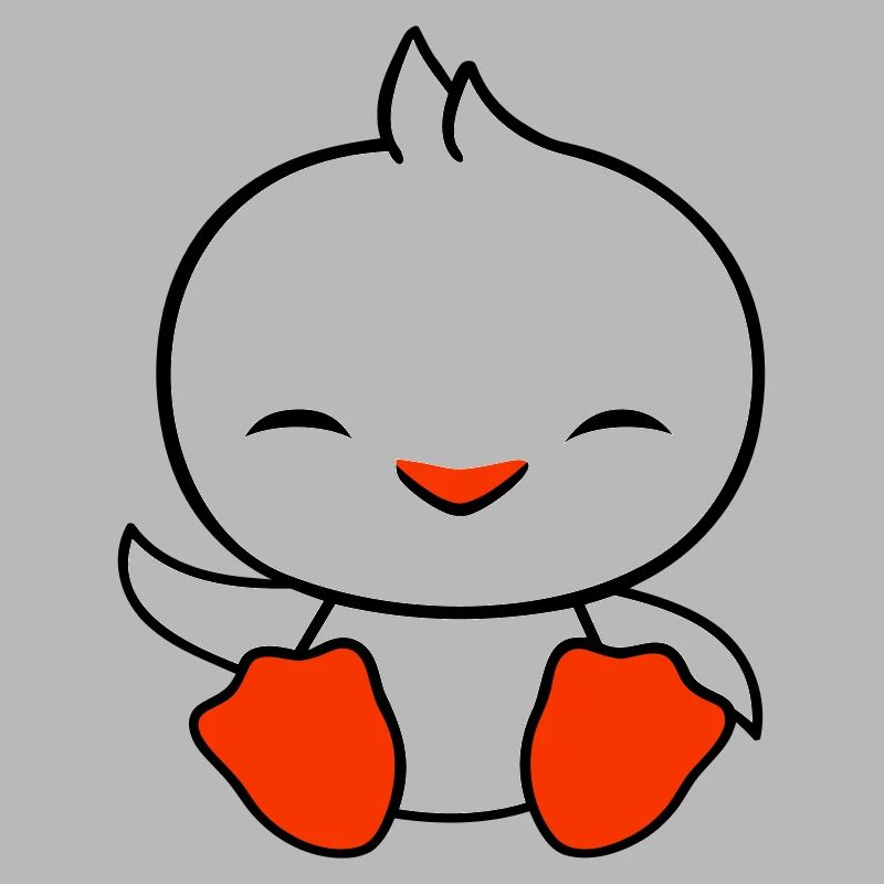 Duck sits friendly happy greeting waving