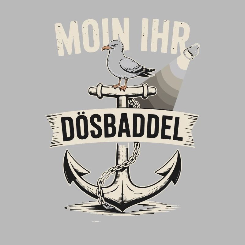  Moin Ihr Dösbaddel Maritimer Spruch Möwe Anker