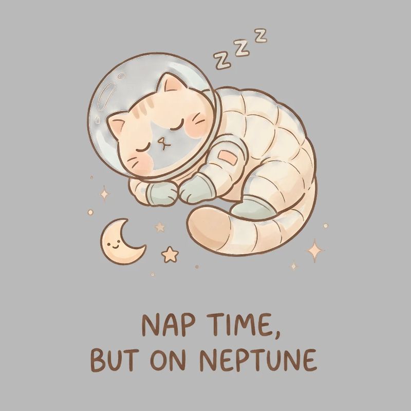 Nickerchen Neptun | Süße Space Katze