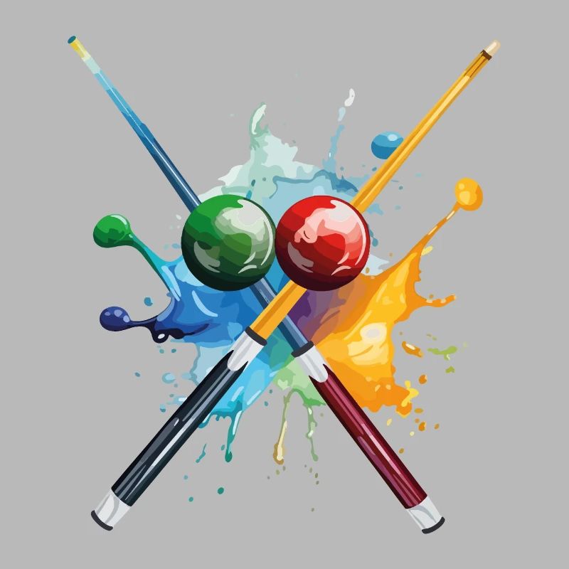 Billard Pool Snooker Queue Kugeln Splash Bunt
