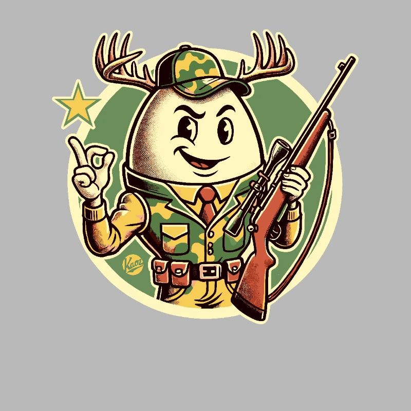Jäger-Ei mit Hirschgeweih
