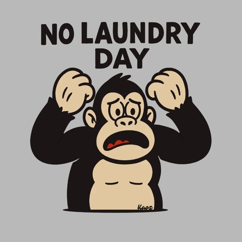 Monkey throwing a tantrum at laundry day failure