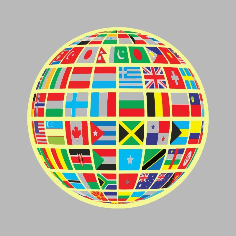 Carte du monde globe terrestre globe pays drapeaux continents
