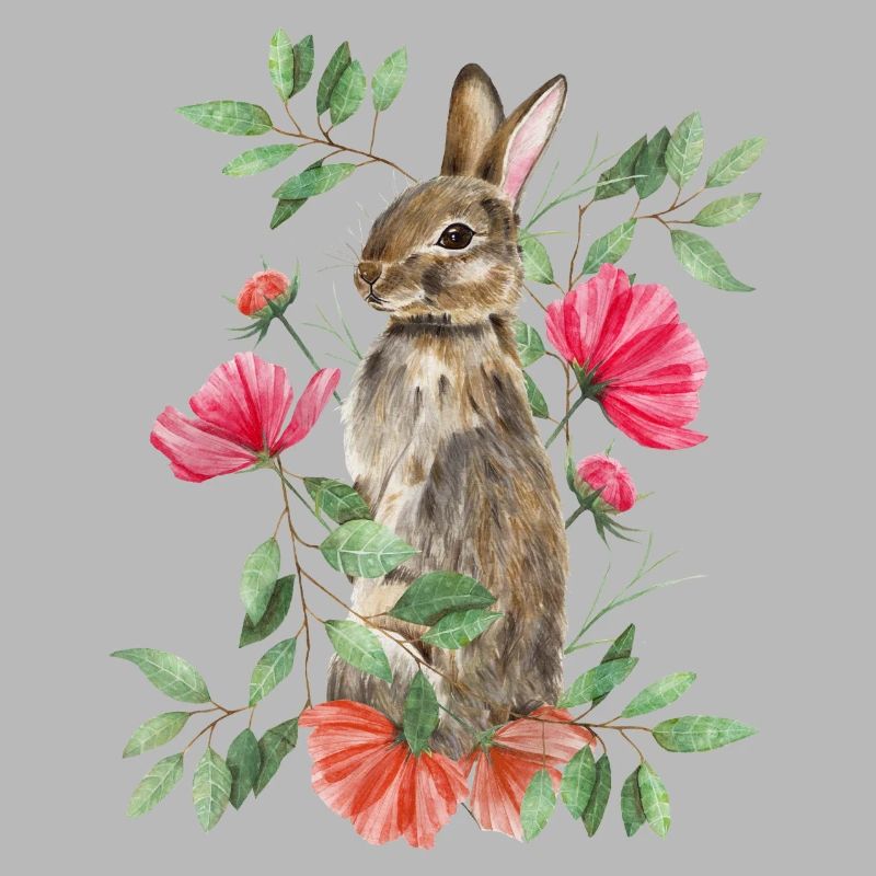 Rabbit with flowers