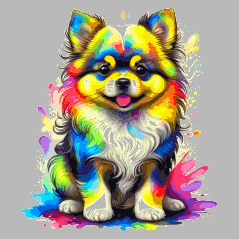 Pommerscher Welpe – Regenbogen