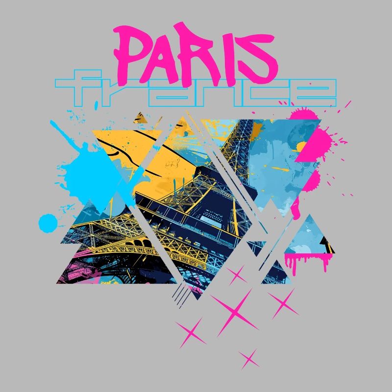 Paris Frankreich Stadt Skyline Eiffelturm Graffiti