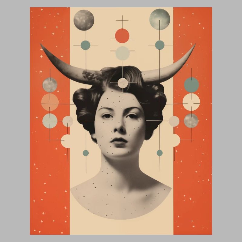 Steinbock Collage Kunst Astrologie