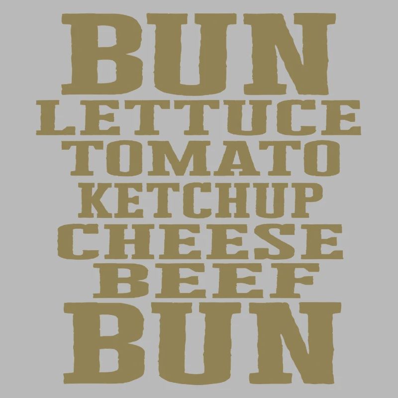 Burger Ingrédients Typographie Construction du cheeseburger
