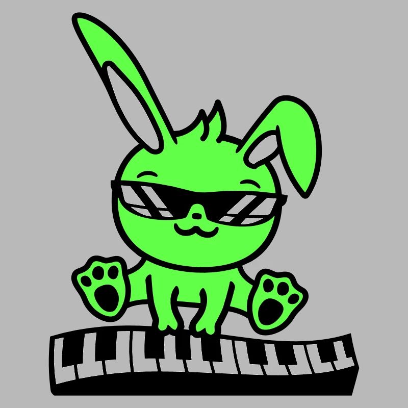 Easter Bunny Rabbit Cute Piano Keyboard Playing