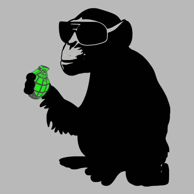 monkey with hand grenade