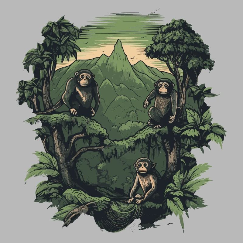 Monkey Monkey Jungle Nature Palm Trees Monkey Mountains Forest