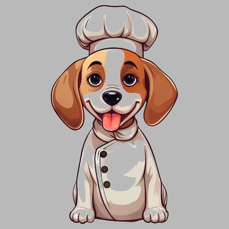 Cute Beagle Chef Comic Design