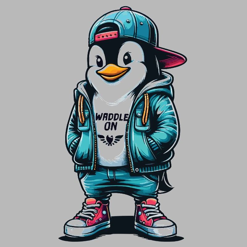 Hipster Penguin Waddle On with Style