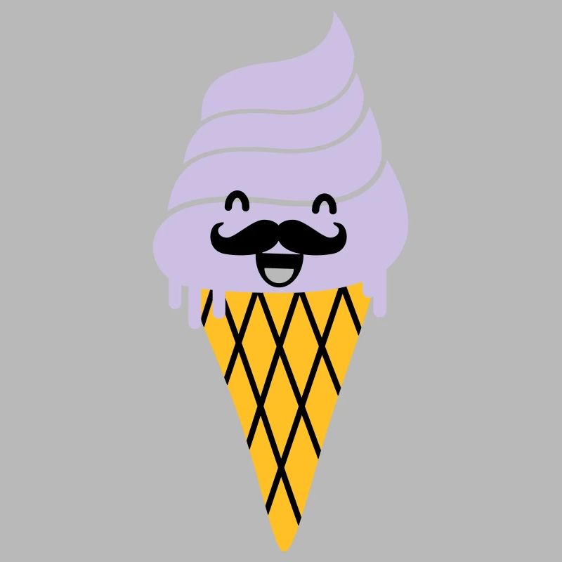 ice cream with mustache - ice cream with beard