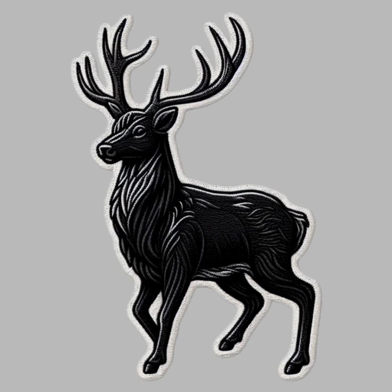 Schwarzer Hirsch Geweih Patchmotiv