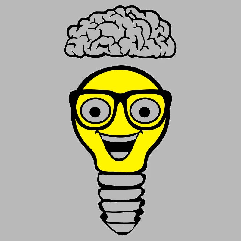 Nerd lightbulb and brain