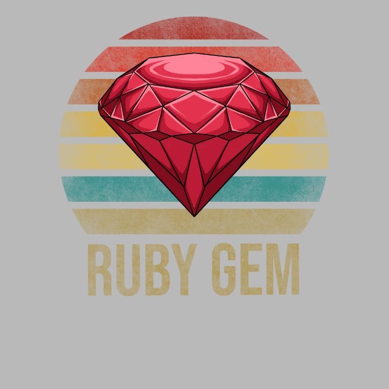 Ruby Gemstone Retro Coucher de soleil