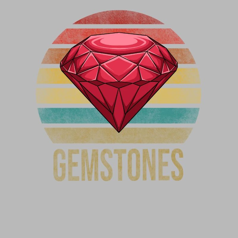 Ruby Gemstone Retro Sunset