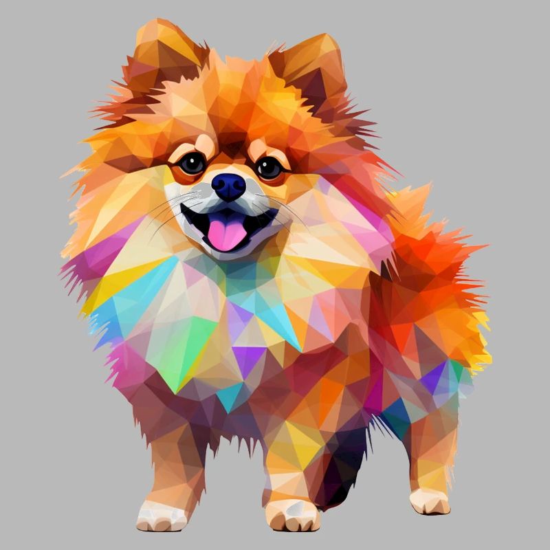 Miniature Spitz Geometric Drawing