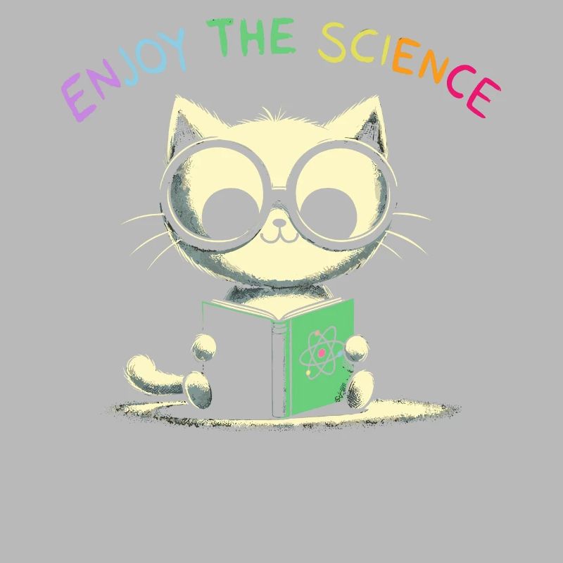 Profitez de la science. Chat d’école mignon.